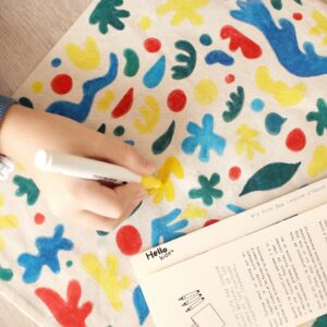 sac- tote bag- textile- coton- bio- dessin- inspiration- henri- matisse- artiste- art- loisirs créatifs- activités manuelles- enfants- diy- do it yourself- dessin- couleurs- coloris- feutres- tuto- hello kit- hello kidz- box enfant- box créative- box bien être- slow- parentalité